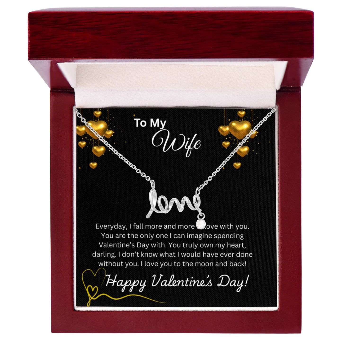 To My Wife on Valentine's Day Love Necklace