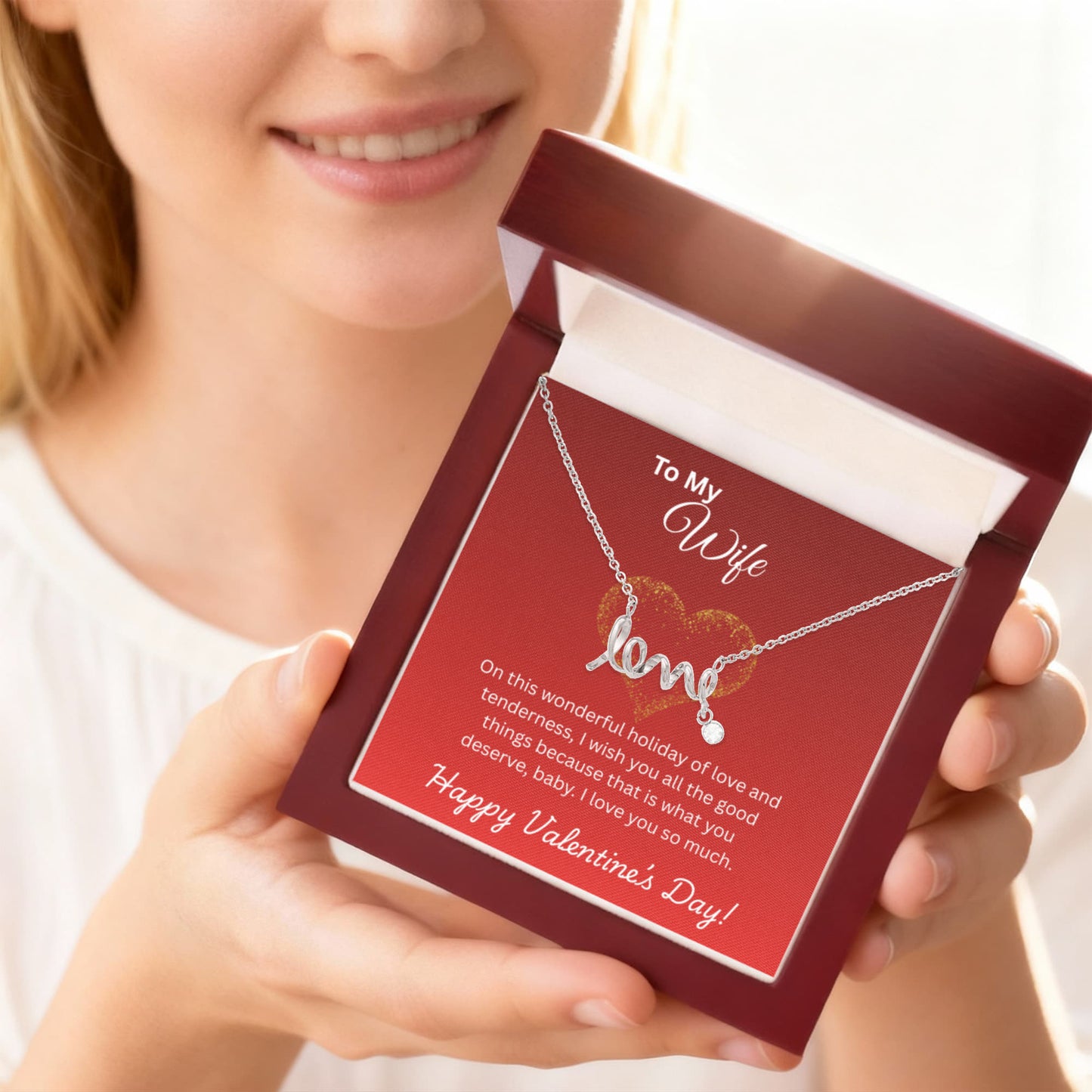 To My Wife on Valentine's Day Love Necklace