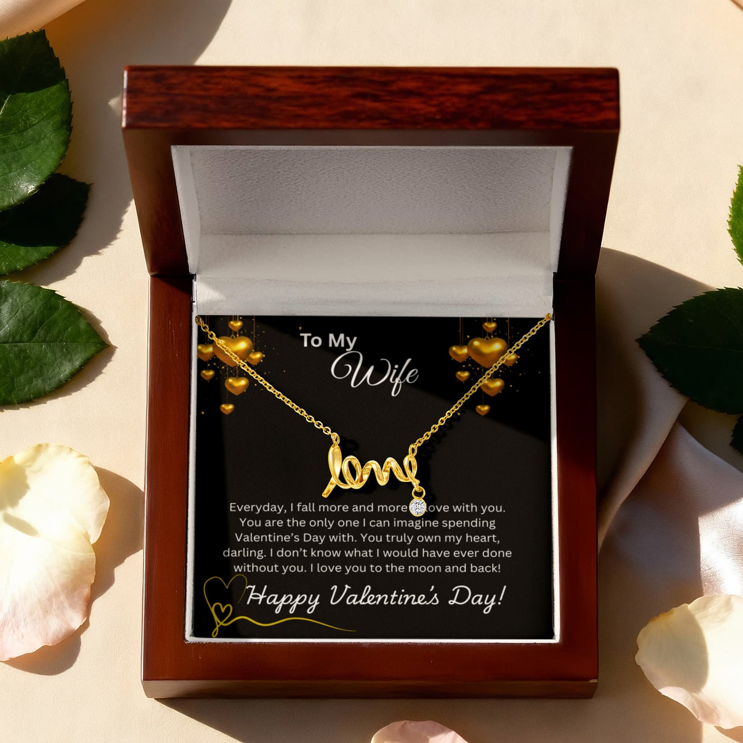 To My Wife on Valentine's Day Love Necklace
