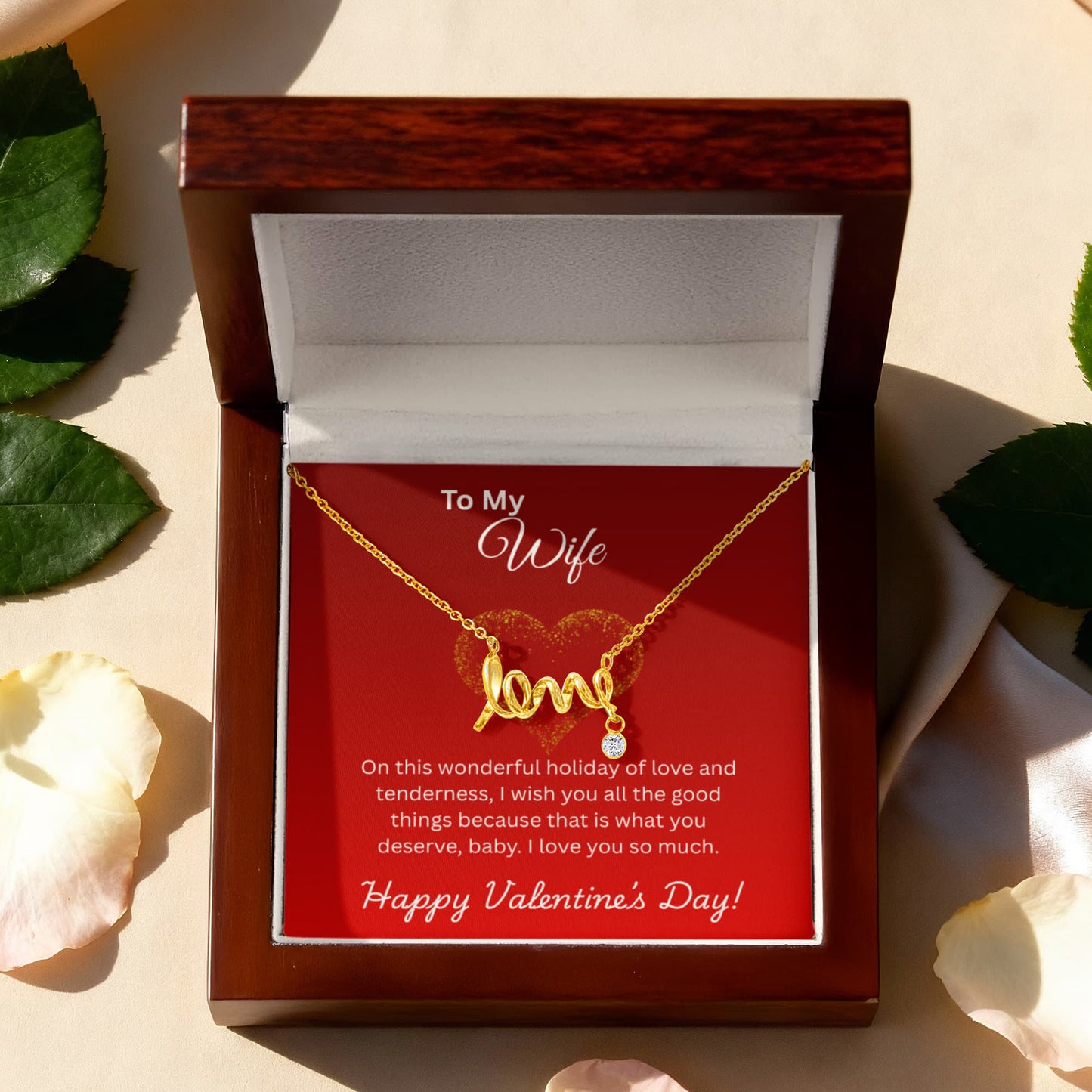 To My Wife on Valentine's Day Love Necklace