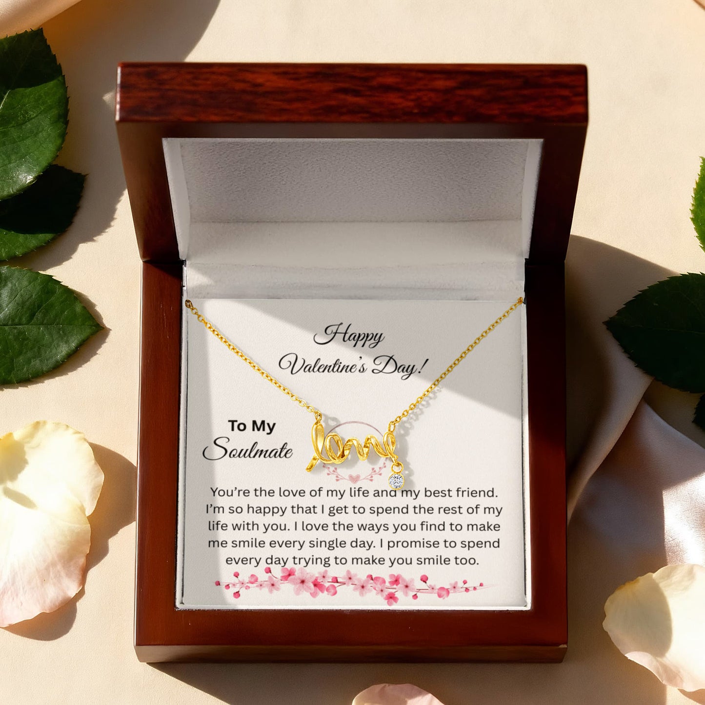 To My Soulmate on Valentine's Day Love Necklace