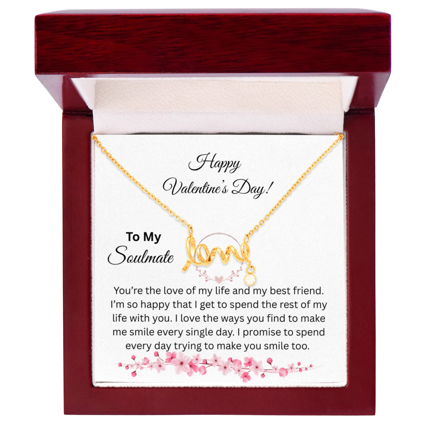 To My Soulmate on Valentine's Day Love Necklace