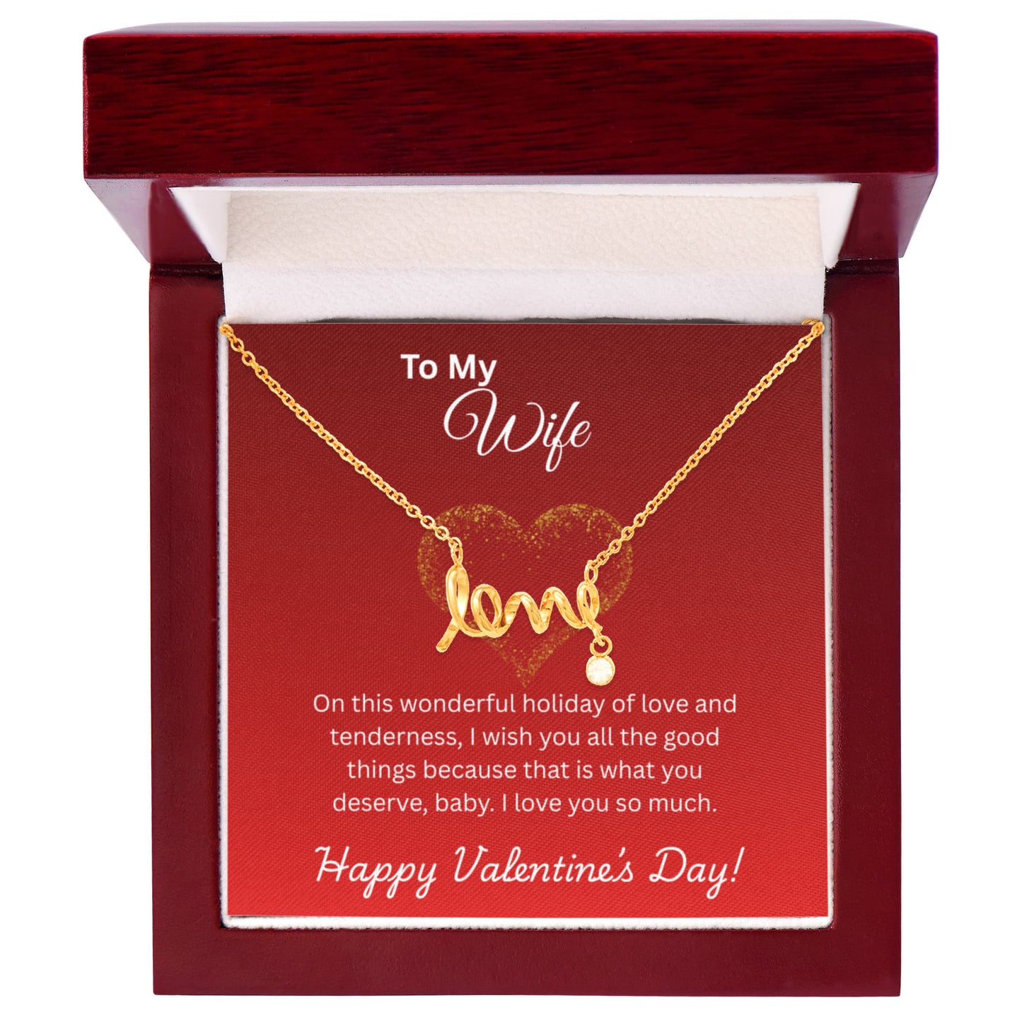 To My Wife on Valentine's Day Love Necklace