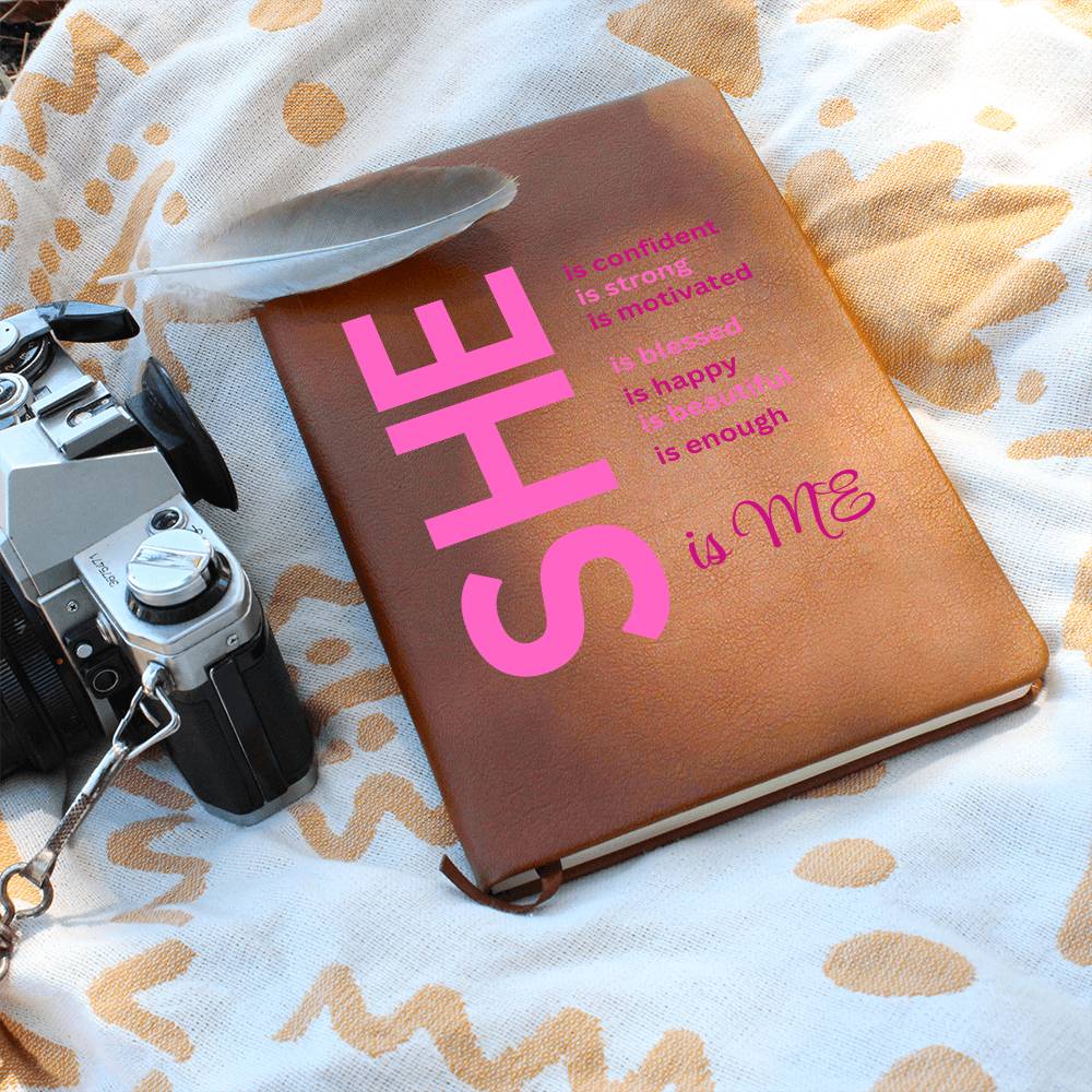 "She is...." Graphic Leather Journal