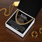 To My Son Cuban Link Chain – Lion Message Card Gift from Dad