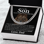 To My Son Cuban Link Chain – Lion Message Card Gift from Dad
