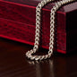 To My Son Cuban Link Chain – Lion Message Card Gift from Dad