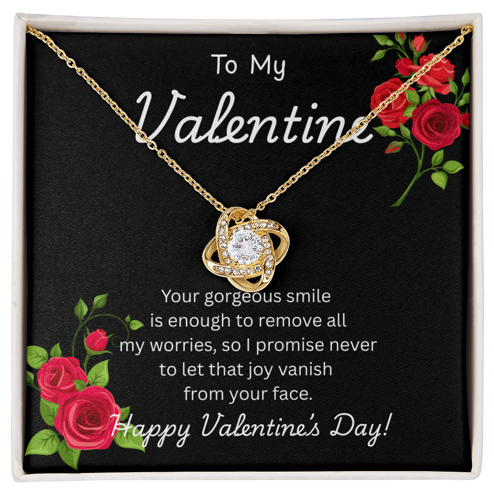 To My Valentine Love knot Necklace