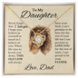 To My Daughter Necklace from Dad – Sentimental Lion Message Card Gift
