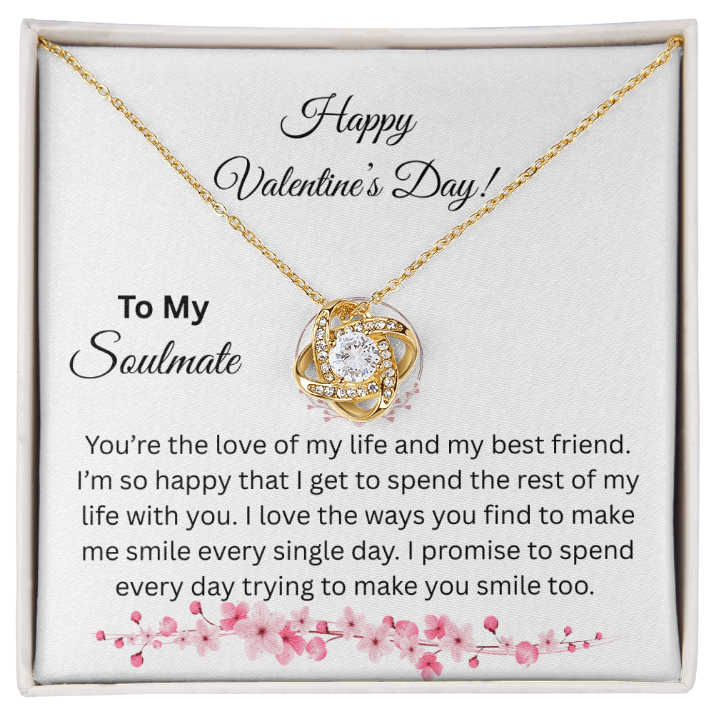 To My Soulmate on Valentine's Day Love Knot Necklace