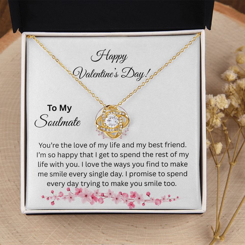 To My Soulmate on Valentine's Day Love Knot Necklace