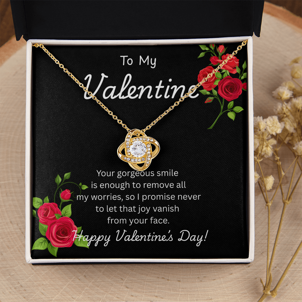 To My Valentine Love knot Necklace