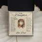 To My Daughter Necklace from Dad – Sentimental Lion Message Card Gift