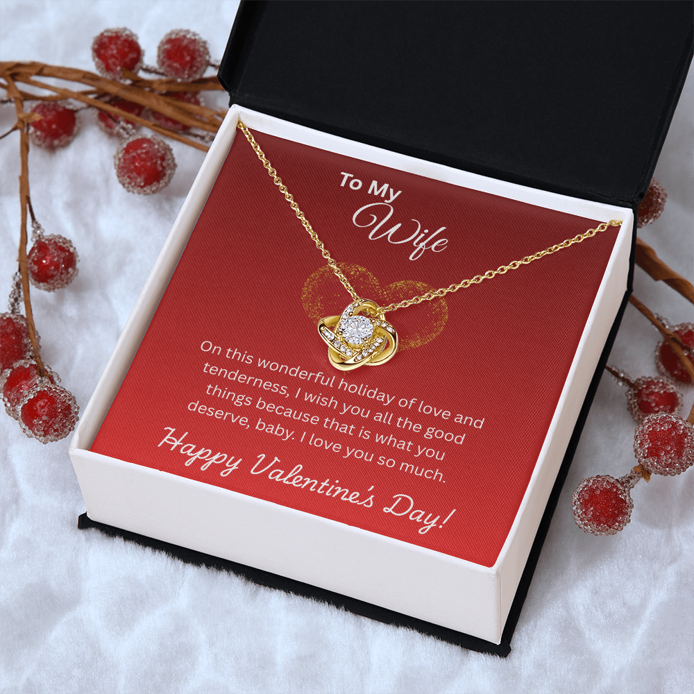 To My Wife on Valentine's Day Love Knot Necklace