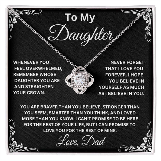 To My Daughter From Dad Love Knot Necklace