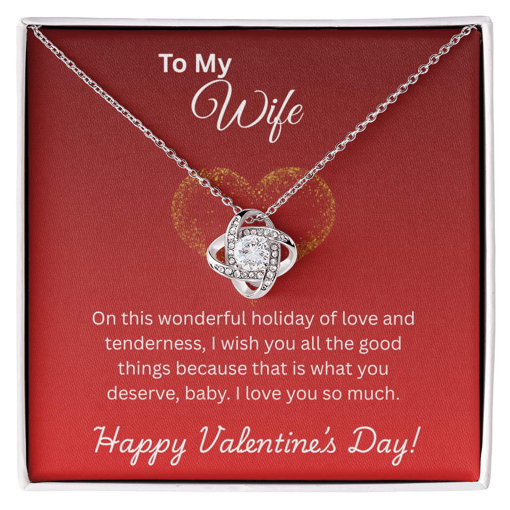 To My Wife on Valentine's Day Love Knot Necklace