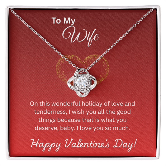 To My Wife on Valentine's Day Love Knot Necklace