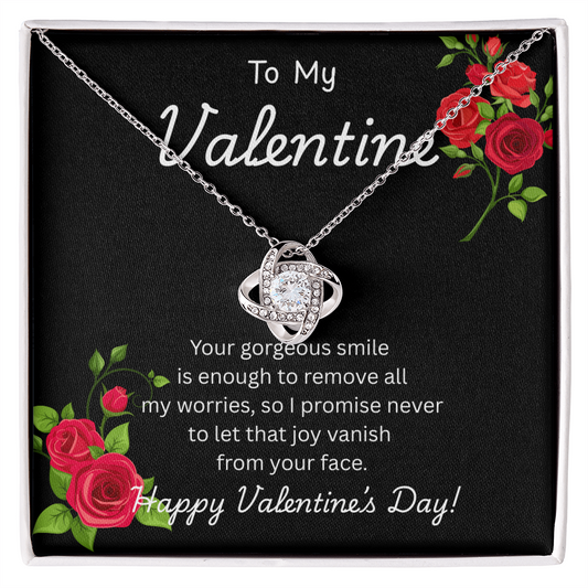 To My Valentine Love knot Necklace