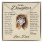 To My Daughter Necklace from Dad – Sentimental Lion Message Card Gift