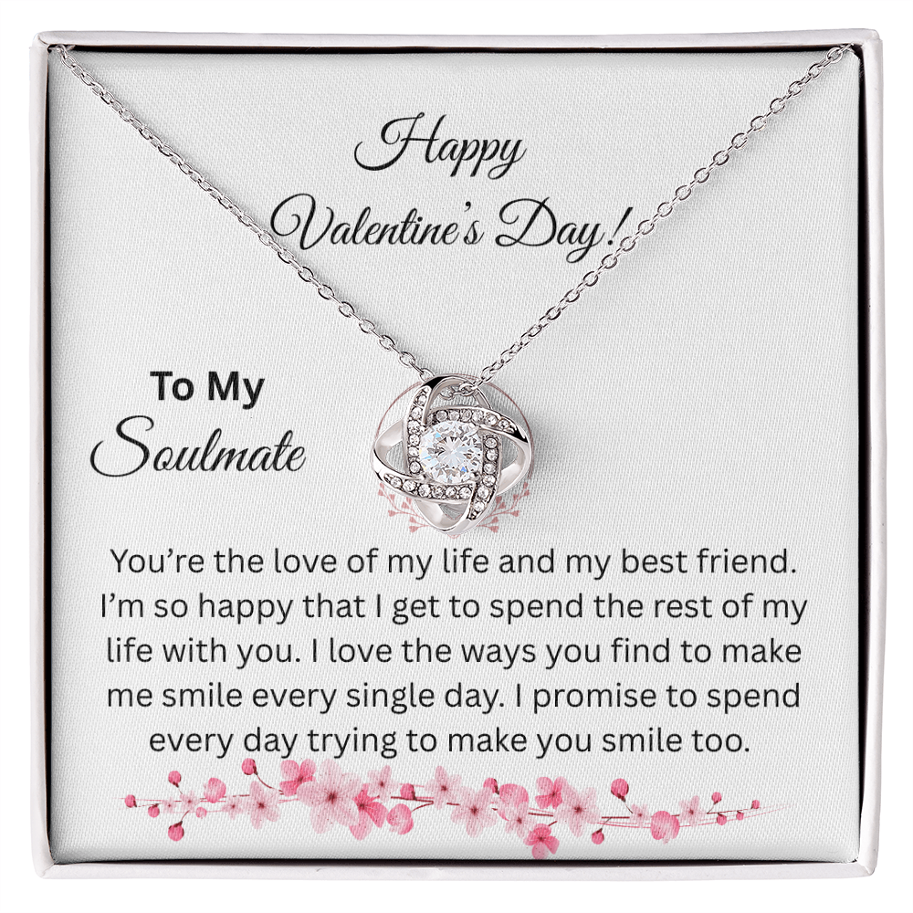 To My Soulmate on Valentine's Day Love Knot Necklace