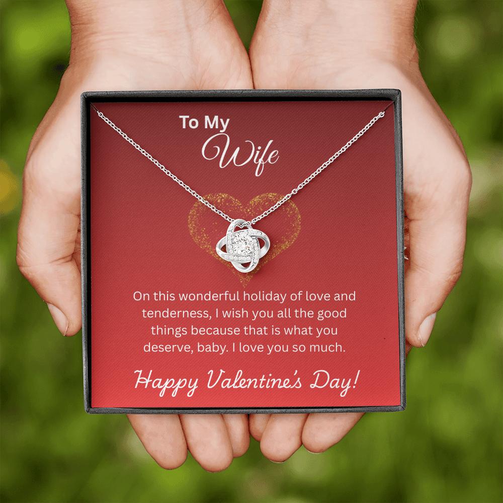 To My Wife on Valentine's Day Love Knot Necklace