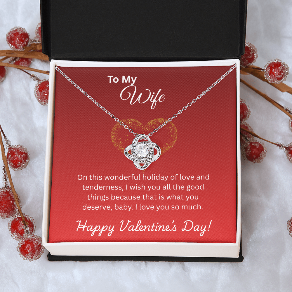 To My Wife on Valentine's Day Love Knot Necklace