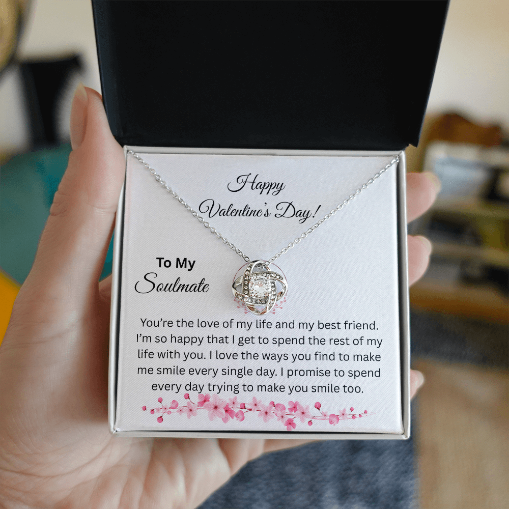 To My Soulmate on Valentine's Day Love Knot Necklace