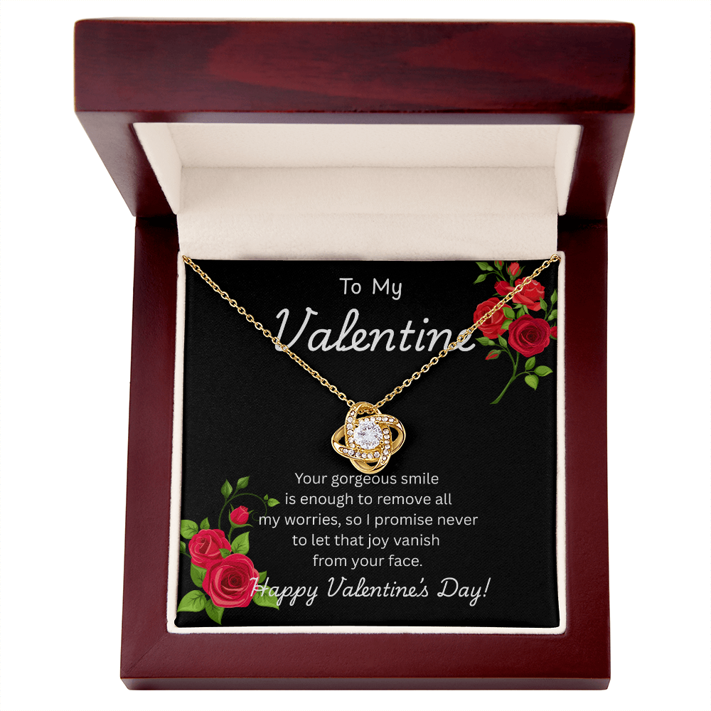 To My Valentine Love knot Necklace