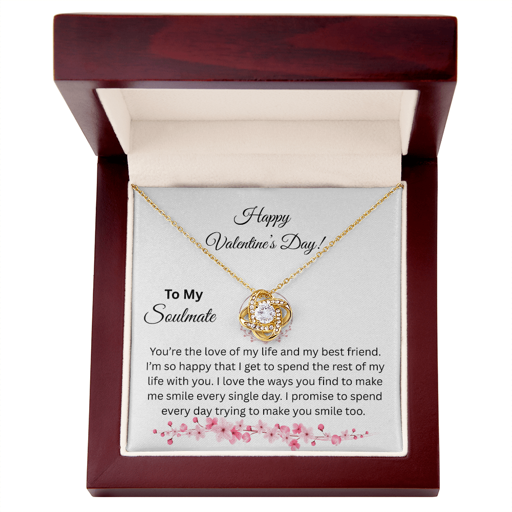 To My Soulmate on Valentine's Day Love Knot Necklace