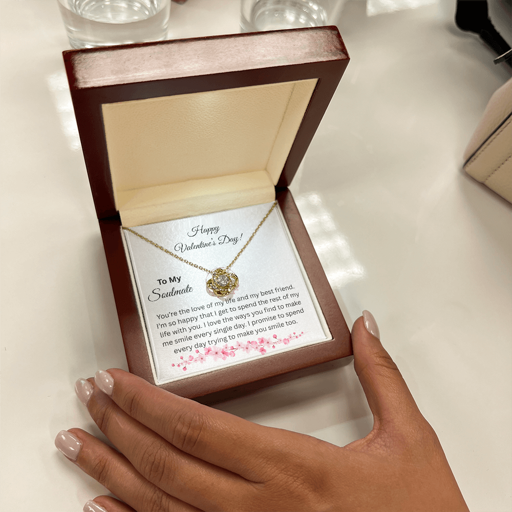 To My Soulmate on Valentine's Day Love Knot Necklace