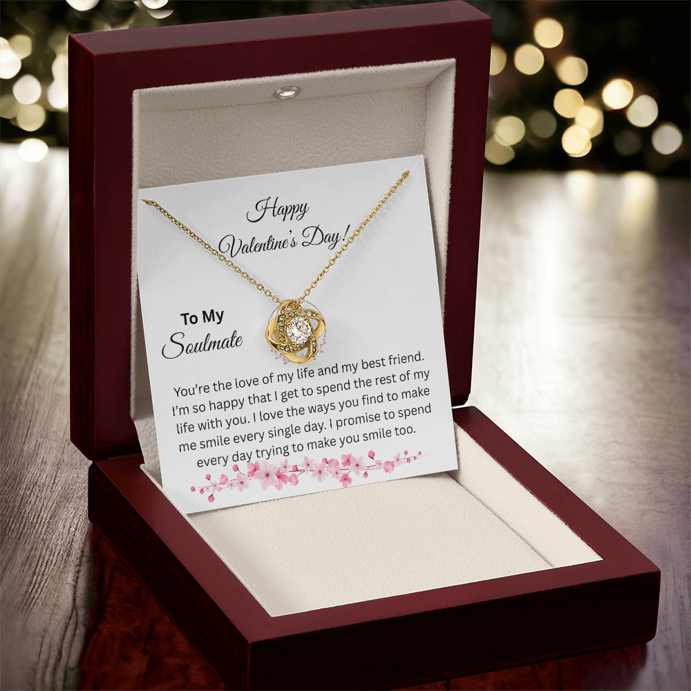 To My Soulmate on Valentine's Day Love Knot Necklace