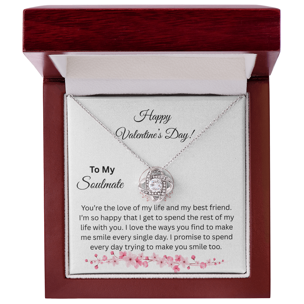 To My Soulmate on Valentine's Day Love Knot Necklace