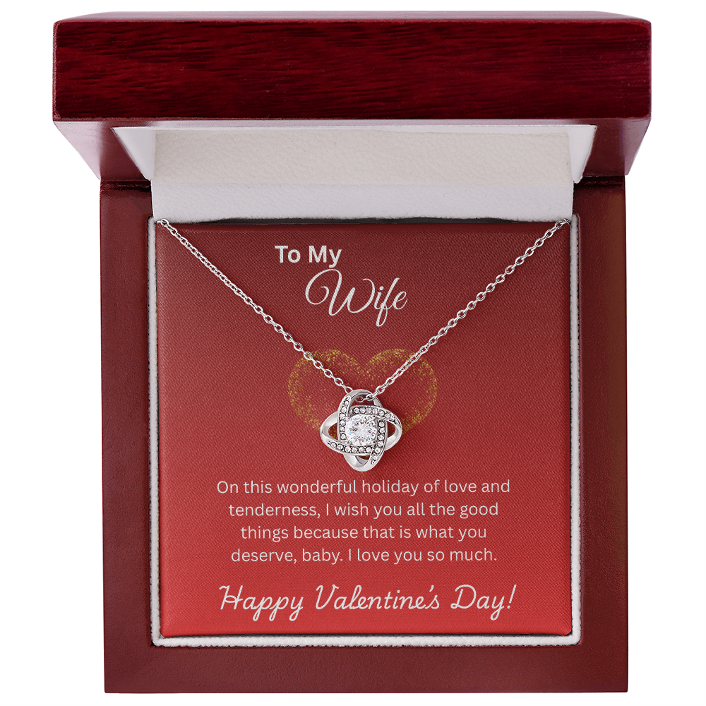 To My Wife on Valentine's Day Love Knot Necklace