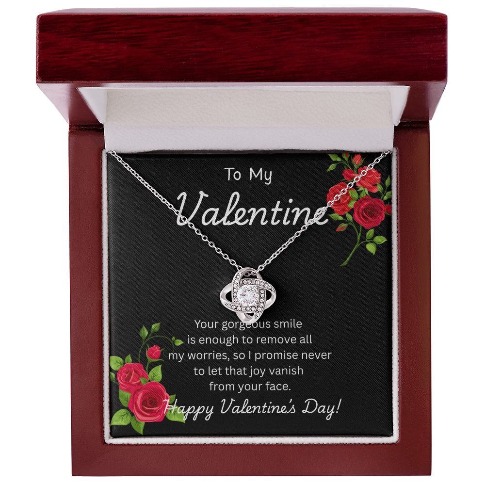 To My Valentine Love knot Necklace