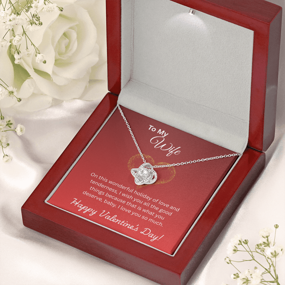 To My Wife on Valentine's Day Love Knot Necklace
