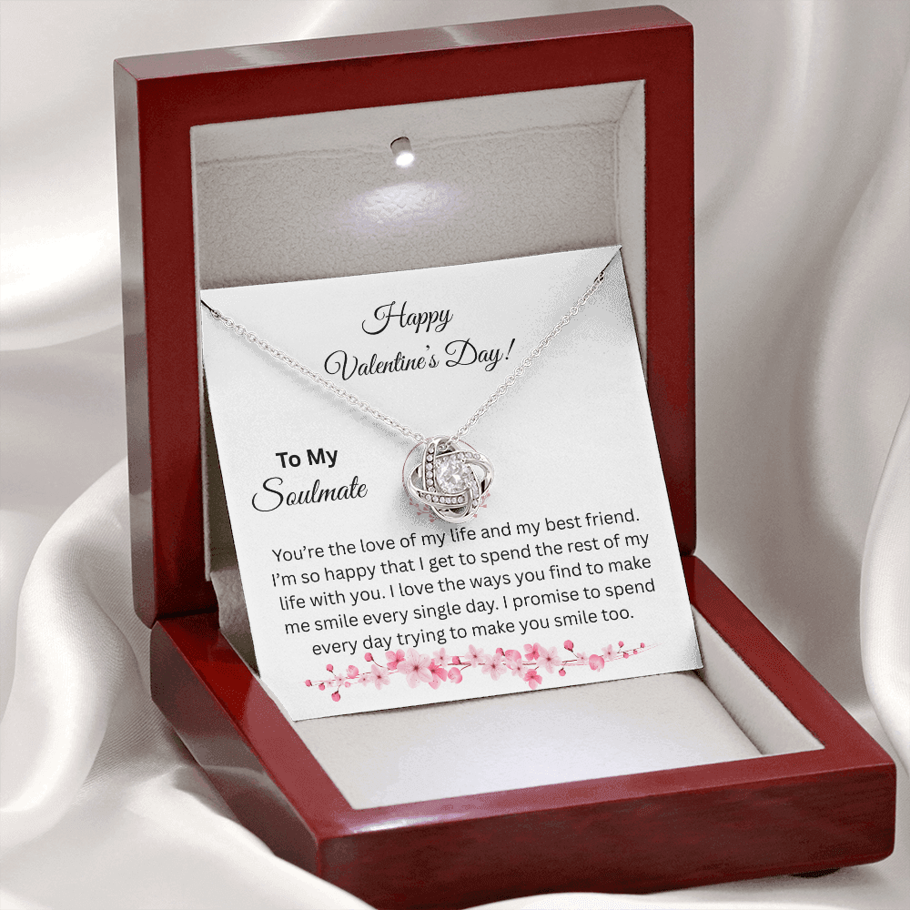 To My Soulmate on Valentine's Day Love Knot Necklace