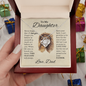 To My Daughter Necklace from Dad – Sentimental Lion Message Card Gift