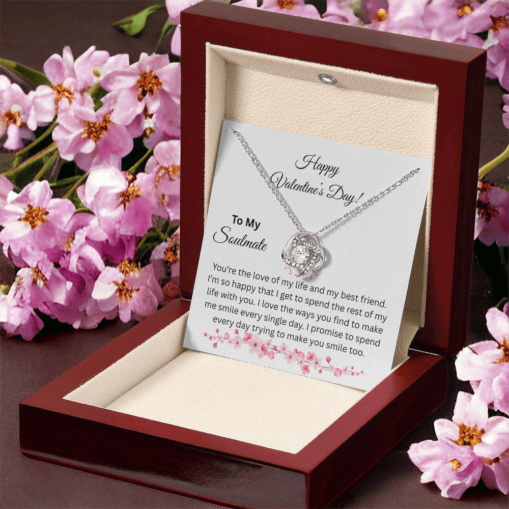 To My Soulmate on Valentine's Day Love Knot Necklace