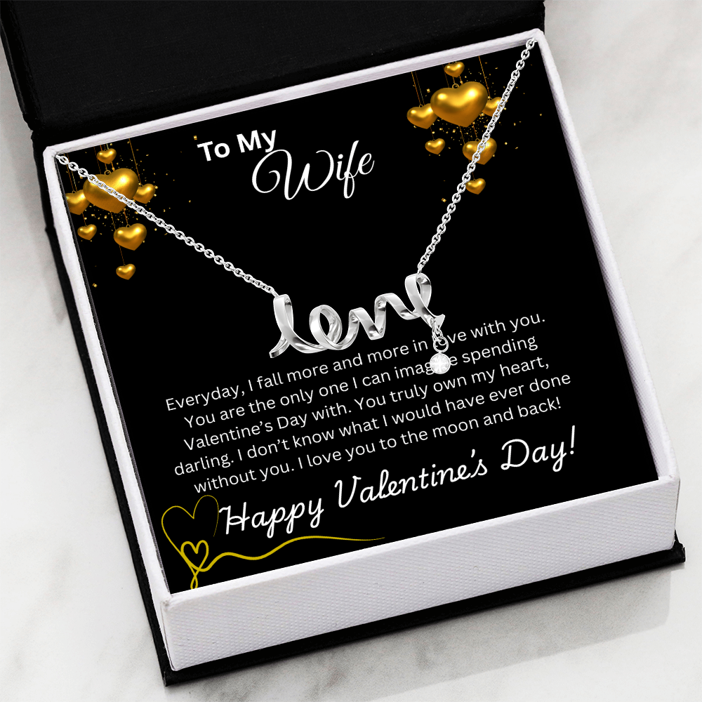 To My Wife on Valentine's Day Love Necklace