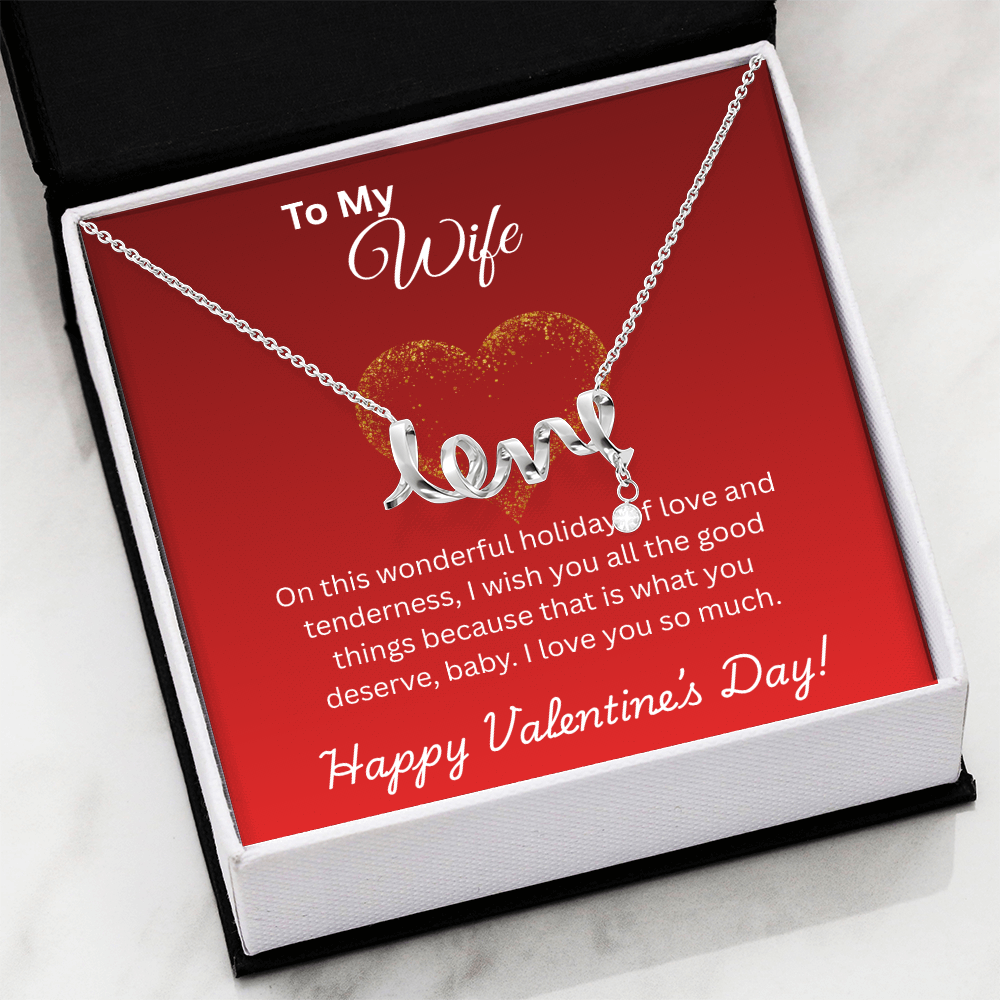 To My Wife on Valentine's Day Love Necklace