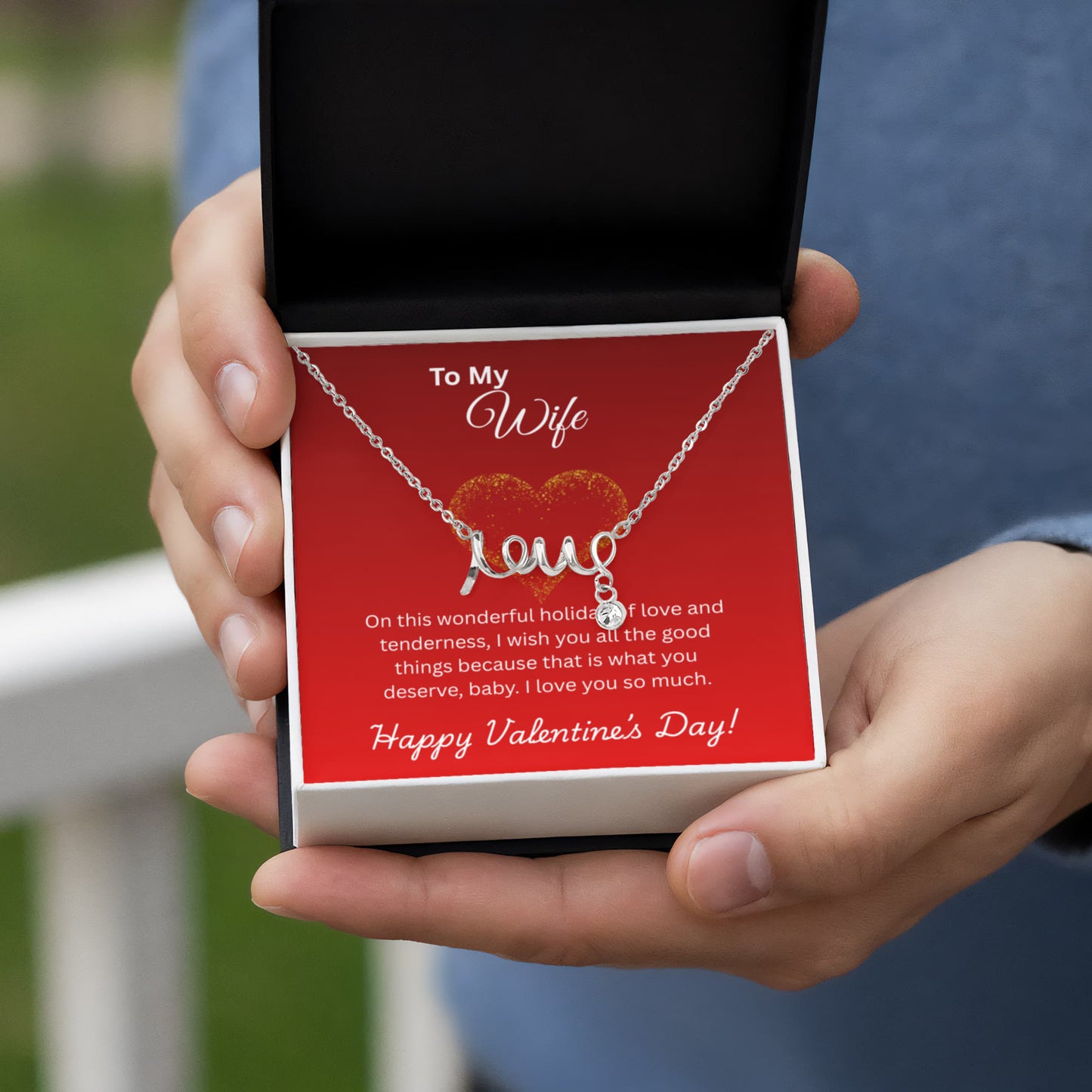 To My Wife on Valentine's Day Love Necklace