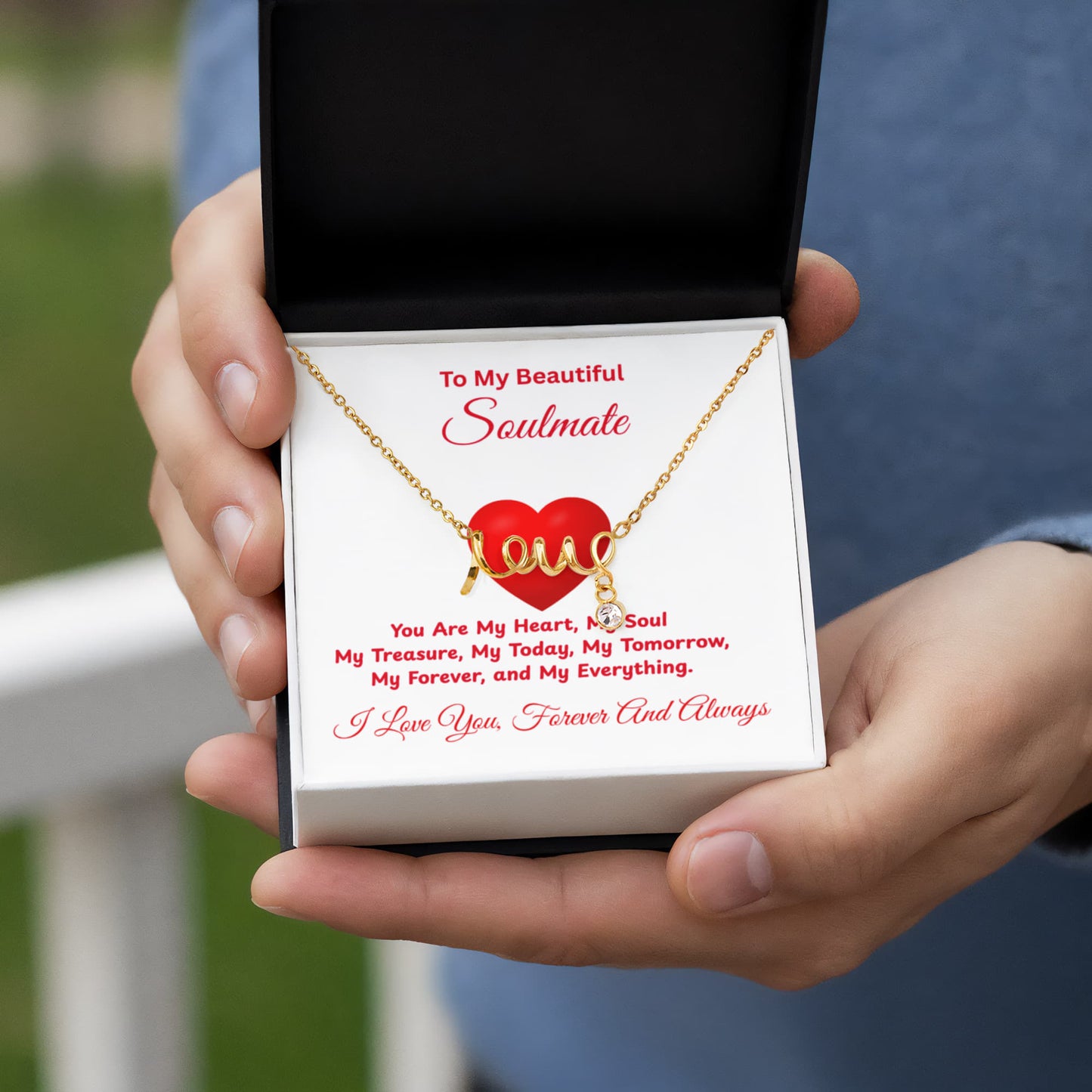 To My Soulmate My Heart on Valentine's Day Love Necklace